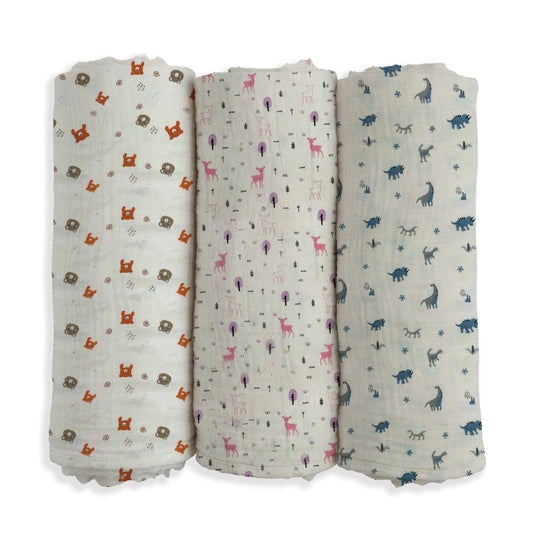 Wildlings Muslin Swaddle Blanket | 100 x 100 cm | Ultra-Soft, Breathable Cotton for Newborns & Infants