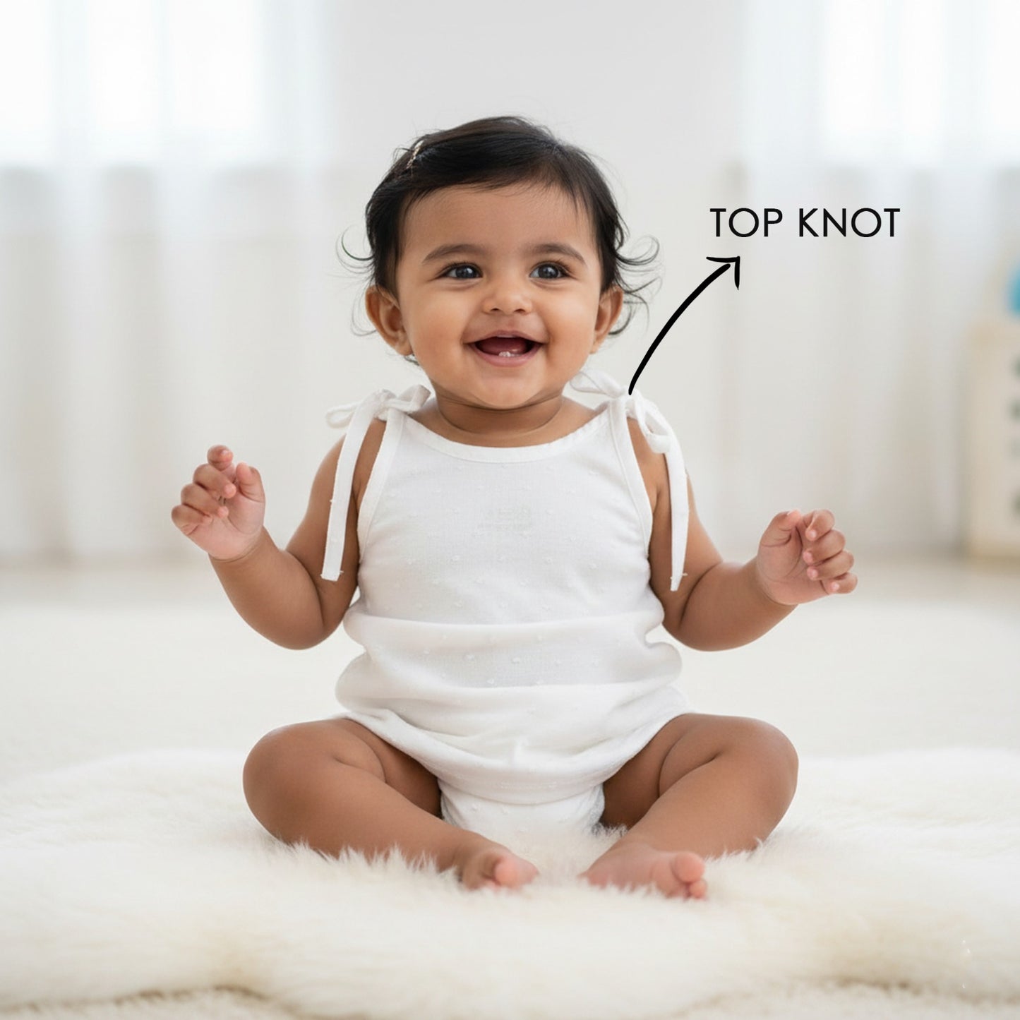 Cloud Knot White Dobby Top Knot Jabla