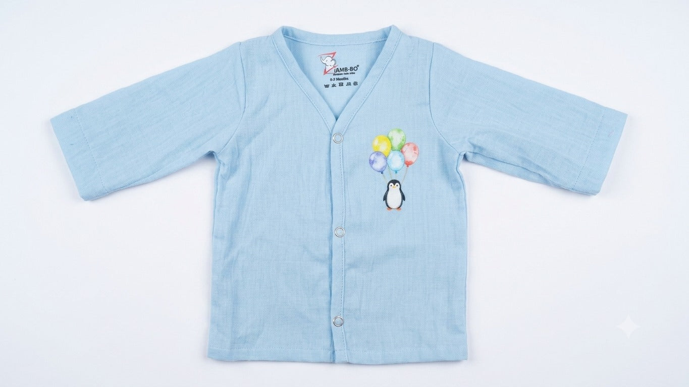 Playful Parade Full Sleeve Front open Jabla | Pack of 3 | 100% Muslin Cotton | Newborn Baby Wear