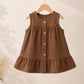 Cocoa Bloom - Crinkled Muslin A-line Sleeveless Frock