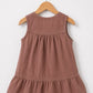 Cocoa Bloom - Crinkled Muslin A-line Sleeveless Frock