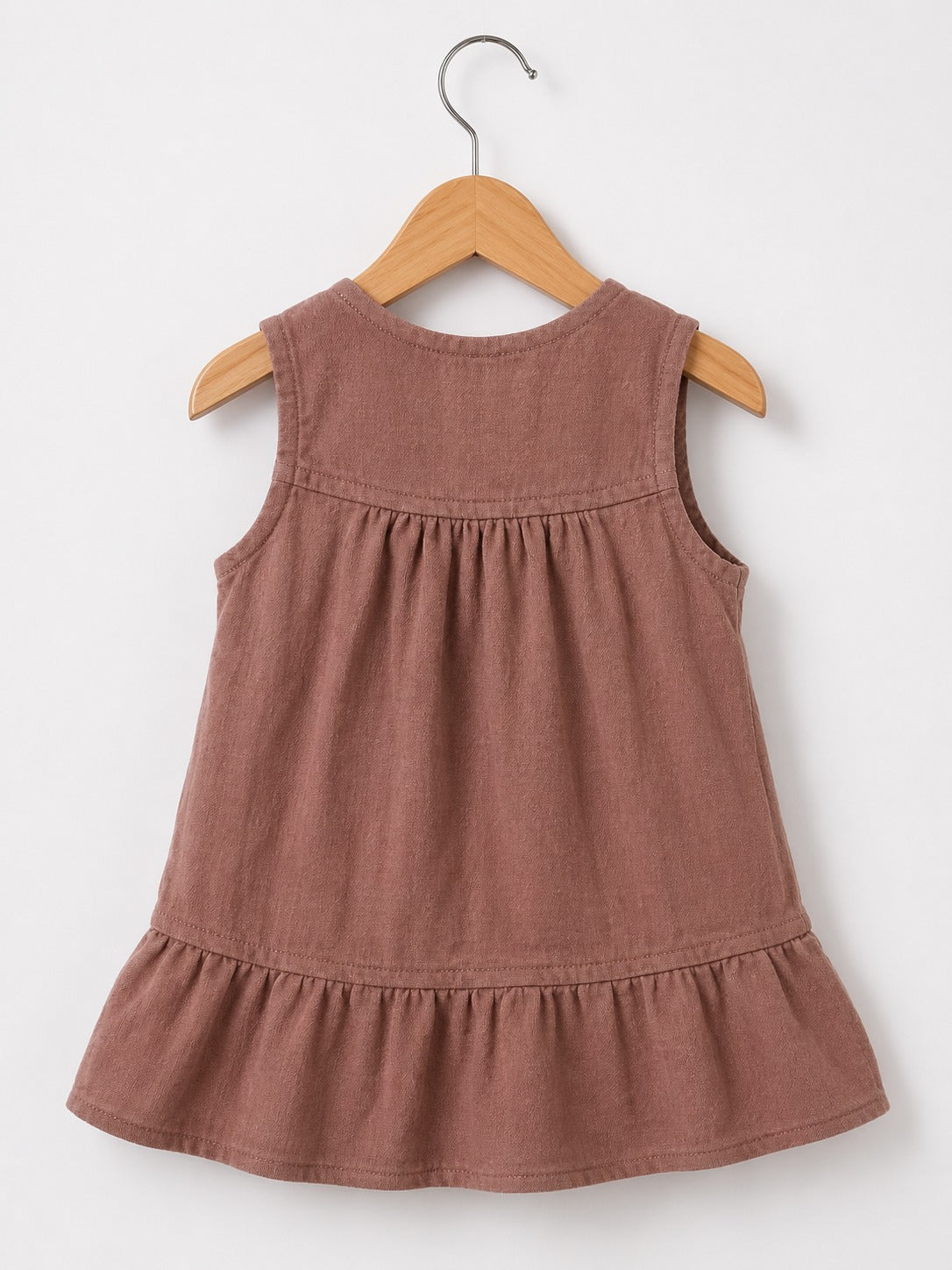 Cocoa Bloom - Crinkled Muslin A-line Sleeveless Frock