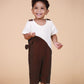 Gentle Cub- Brown Muslin Baby Romper | Half Sleeveless Soft Cotton Wear