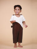 Gentle Cub- Brown Muslin Baby Romper | Half Sleeveless Soft Cotton Wear