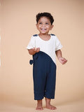 Gentle Cub- Blue Muslin Baby Romper | Half Sleeveless Soft Cotton Wear