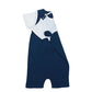 Gentle Cub- Blue Muslin Baby Romper | Half Sleeveless Soft Cotton Wear