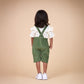 Ivory & Green Dungaree with cute Embroidery