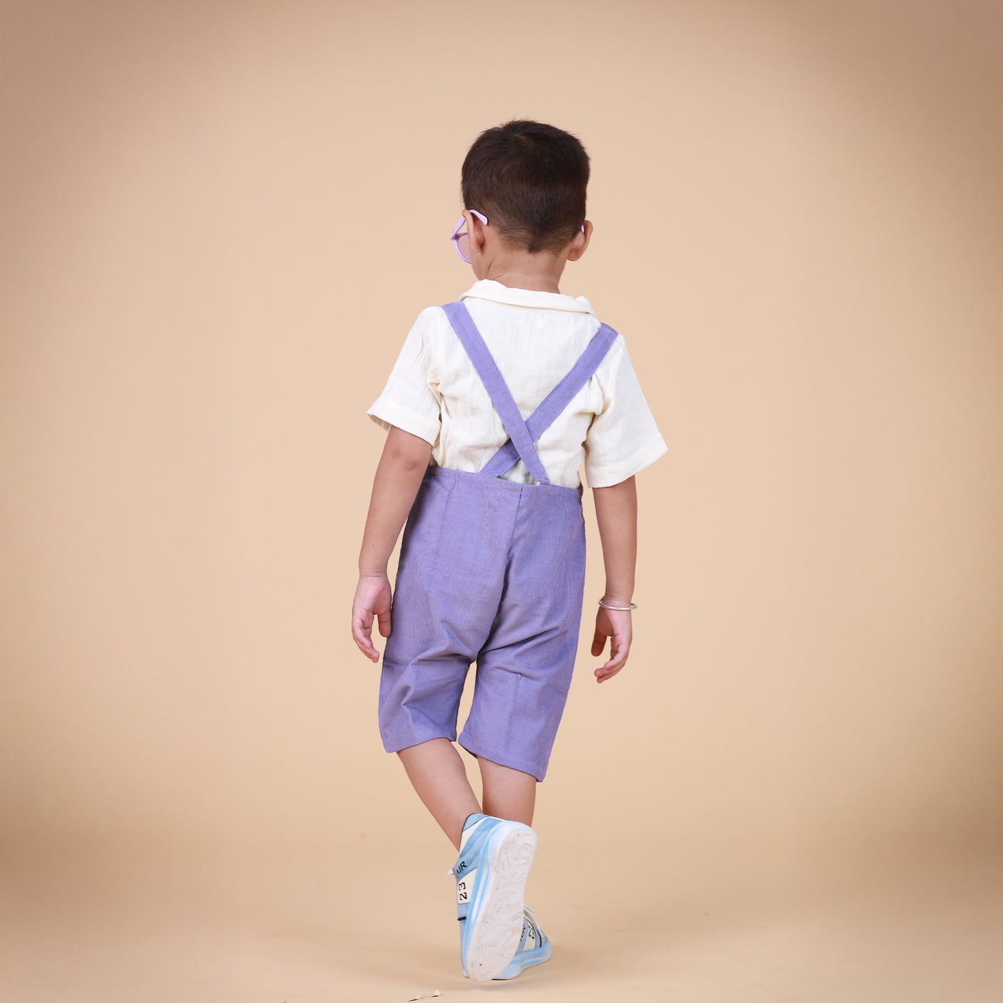Ivory & Violet Dungaree with cute Embroidery